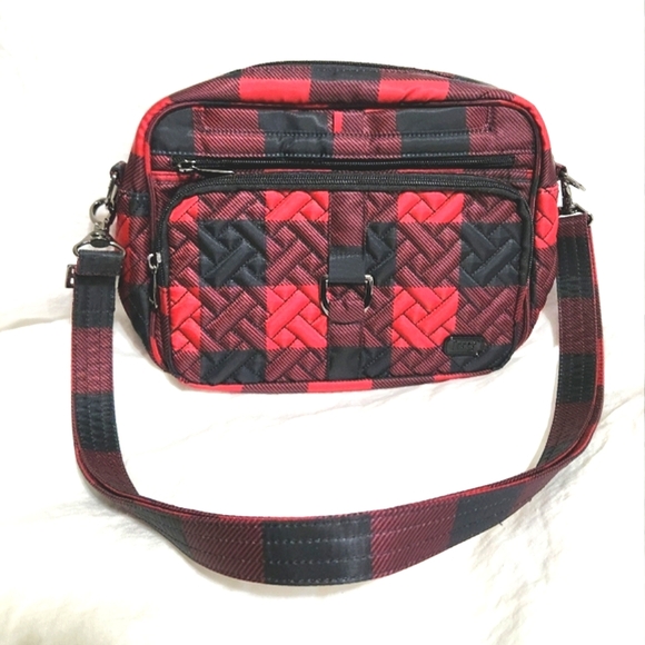 ❗SOLD❗Lug Carousel XL Crossbody Bag in Buffalo Check Red - Picture 1 of 8